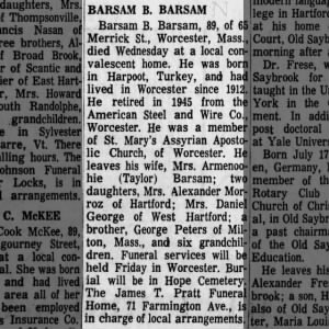 Obituary for Barsam B. BARSAM
